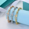Bracelete de charme de formato duplo de ouro 18k para mulheres designer de marca de luxo de gabinete de pulseiras de estilo de estilo de estilos jóias de festas de festas
