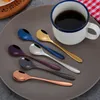 Lange handgreep lepel roestvrij staal gouden huis keuken dineren flatware ijs dessert lepels kids baby bestek gereedschap