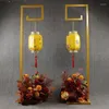 Decoração de festa 8pcs cenários de casamento rodoviário de parede de parede de parede de chumbo arco de ferro penduramento rack de hang rack de aniversário lanterna lanterna de lanterna