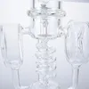 Sprinkler Perc Hookahs 7mm Thick Glass Bongs Spiral Percolator Water Pipes Recycler Oil Dab Rigs Big Bong 14mm Female Joint With Bowl Hookah