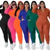 2022 automne 4XL 5XL Femmes Grande Taille Survêtements Solide Deux Pièces Pantalon Ensemble Mode Fermeture Éclair Manches Longues Sweat À Capuche Survêtement Costumes