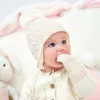 2 Pz/set Del Bambino Del Cappello Guanti Palla di Pelo Del Bambino Delle Ragazze Dei Neonati Berretto Beanie Pompon Inverno Bambini Cappelli Lavorati A Maglia Cofano Infantile Roba Del Bambino