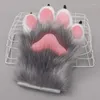Feestvoorraden Plush Animal Gloves Unisex Soft Full Finger Glove Cartoon 3D Claw Mittens Halloween -kostuumaccessoires