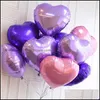 Party Decoration 10Pcs 10Inch Pink Heart Foil Helium Balloons Wedding Happy Birthday Adt Aluminium Love Anniversaire Ballons Yydhhome Dhe8B