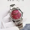 D ropshipping- Mens Mechanical Watch watches Red Luminous Dial 36mm Stainless Steel Strap Business Casual wristWatch