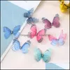 Hair Clips Barrettes Double Deck Three Nsional Barrettes Butterfly Retro Rhinestone Gauze Diy Hair Clips Accessories W Dhseller2010 Dhbye