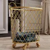 Bolsas de lavanderia Golden Basket Home Storage Wicker Dirty Containers Banheiro