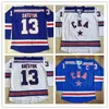 Wskt Maillot complet cousu 13 Pavel Datsyuk KHL CKA Saint-Pétersbourg 17 Ilya Kovalchuk KHL Maillots de hockey brodés pour hommes Blanc Bleu