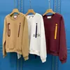 Vintage Design Knitwear Men's and Women's Loose Cotton Long Sleeve Hoodie Gu 1927 Brev tryckt broderad tröja Fashion Pullover tröja 3xl