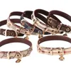 Leather Designer Dogs Collar Leashes Set Classic Plaid Pet Leash Step in Dog Harness for Small Medium Dogs Cat Chihuahua Bulldog Poodle Brown S Wholesale 6222 Q2