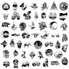 50Pcs Black and White Gothic Stickers Non-Random Vinyl Waterproof for Bike Luggage Laptop Skateboard Water Bottle Phone Cup Car Decals Kids Gifts