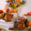 Fournitures festives, décorations de poupée de dinde de Thanksgiving pour la maison intérieure avec des chapeaux en peluche, table d'animaux