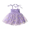 Robes de fille 4t filles plage jarretelle imprimé princesse Tulle bébé robe florale infantile 4 ans