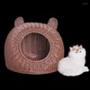 Cat Carriers Pet Rattan Bed House Dog For Large Big Small Round Plush Mat Sofa Carrier Bags Breathable Backpack