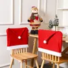 Boże Narodzenie na krześle niekoślone krzesło Santa Claus Hat Dining krzesła Slipcovers Xmas Czerwone krzesło tylne wystrój RRE14386