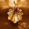 Decoración de fiesta Calendario de Adviento de Ramadán de madera Eid DIY Gabinete de cuenta regresiva Luna Estrella Luces Adornos de mesa