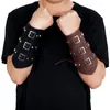 Fingerless Gloves unisex pu lederen handschoen brede bracer arm pantser pols beschermde manchet snaar steampunk armbangle buckle bracers cosplay