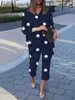 Sommar tv￥ stycken upps￤ttningar mode urban sp￥rdr￤kter kvinnor polka dot tryckt matchande upps￤ttningar casual byxa kostymer byxupps￤ttningar 220922