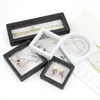 PE Film smycken Förpackningsbox Färgglada 3D -flytande ramförvaringslådor Örring Armband Halsband Dammtät displayfodralhållare