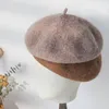 Berets MAXSITI U 2022 Herbst Winter Verbesserte Verdickte Wolle Kappen Für Frauen Vintage Solide Künstlerische Temperament Maler Hut