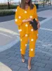 Sommar tv￥ stycken upps￤ttningar mode urban sp￥rdr￤kter kvinnor polka dot tryckt matchande upps￤ttningar casual byxa kostymer byxupps￤ttningar 220922