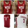 SJ NCAA College Washington State Cougars Basketball Jersey 24 Viont'e Daniels 23 Ahmed Ali 4 Aljaz Kunc 0 Isaiah Wade Customed Siched