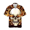 Chemises décontractées pour hommes Jumeast 3d Skull Black Skull pour hommes horribles vêtements baggy Halloween Festival Gift Summer Fashion Streetwear Blouses