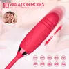 Anal Toys Rose Forme Télescopique Sucer Vibrateurs Godes Forte Choc Sucer Lécher Anal Pousser Taquiner Double Têtes Femelle Sex Toys 220922