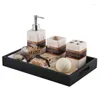 Set di accessori per il bagno Accessori per il bagno Dispenser di sapone in ceramica Portaspazzolino Gargle Cup Piatto con vassoio Forniture Regalo di nozze