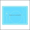 Mats Pads 30cm Blue Pink Sile Placemat para crianças Montessori Materiais educacionais Early Manners Manners pré -escolares Ed Packing2010 DHWGK