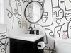 Wallpapers Large Face Line Drawing Wallpaper Mural Peel And Stick Art Womans Faces Head Wall