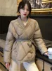 Women's Trench Coats Hzirip Design Women Winter Solid Sashes Coat Female Thick High Quality Students Outwear Sweet Office Lady Warm Jacket