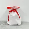 sublimacja świąteczne worki Świętego Mikołaja Małe środkowe duże podwójne warstwy świąteczne na płótnie torby na cukierki Cukierki W wielokrotnym użyciu Spersonalizowane na x4380277