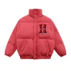 Heren Down Parkas Harajuku Retro Letter Flock Stand Kraagkraag katoenen jas Vrouwen en mannen ins Lovers Dikke broodjack T220928