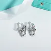 18k Gulddubblestudörhängen för kvinnor Lyxvarumärkesdesigner ol Style Shining Crystal Ear Rings Earring Party Wedding Jewelry Gift1607966