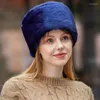 ベレー帽の女性冬の帽子厚いふわふわしたフェイクファースキーボンバーキャップウォームハットイヤーフラップボンネット