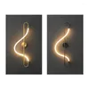 Wall Lamp Music Notes Gold Black Chrome White LED Designer Lamps De Pared Light Decor Arandela Externa For Bedroom Foyer