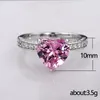 Cluster Rings 925 Sterling Silver Ring Luxury Heart Shape Wedding For Women Romantic Style Wild Engagement Party Jewelry Birthday Gift