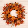 Décorations de Noël Automne Couronne d'automne Décor de Noël Noël Halloween Thanksgiving Guirlande Fenêtre Porte Couronne Suspendue Maison Feuille D'érable Couronne Décor 220921