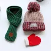 Schals, Wickel, Mützen, Schals, Handschuhe, Sets, Mütze, Schal, Handschuhe, Jungen und Mädchen, Herbst-Winter-Mützen, dreiteilige Baby-Kinder-Kopfkappe zum Warmhalten 220921