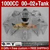 Injection Fairings &Tank For SUZUKI GSXR 1000 CC 1000CC K2 00-2002 Body 155No.120 GSX-R1000 GSXR-1000 GSXR1000 00 01 02 GSX R1000 2001 2002 2002 OEM Fairing glossy grey