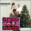 Decora￧￣o de festa 12pcs Bolas de Natal PVC Creative Colored Paint Bauble Tree Ornaments pendurados Deliver