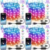 Strips LED Koperdraad Starry Fairy Lights USB Powered 150 String Bluetooth App Control Christmas Twinkle Lampen