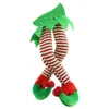 Jul Santa Elf ben plysch fyllda f￶tter med skor julgran dekorativ prydnad juldekoration hem ornament 0922