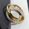 Eheringe Trendmarke Original Sterling Silber Weiblicher Ring für Frauen Roségold 3 Töne Kreis Hochwertige Mode Bijoux 220921