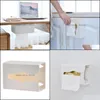 Tissue Boxes Napkins Cocina Organizer Kitchen Paper Storage Box Bathroom Seamless Wall-Mounted Towel Holder Makeup Organiz Yydhhome Dhuo5