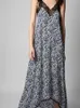 Casual jurken vrouw jurk 2022 lente zomer kleine bloemen spaghetti riem maxi