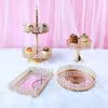 Bakeware Tools 4-8pcs Wedding Cake Stand Set Gold Mirror Metal Cupcake Beautiful Tray Dessert Display Decoration