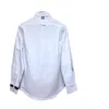 TB Thom 2022 New Derts Fashion Men Slim White Long Sleeve Disual Shirt Cuff Watch Pattern Oxford Fabric Soliding