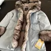 Trench Femme Manteau Parka Femme Hiver Veste Col Raton Laveur Doublure Amovible Dans La Capuche Fourrure 93cm Longueur Qualité Tissu 1